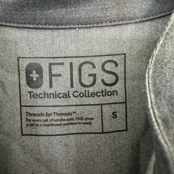 Figs Technical Rafaela Oversized Scrub Top Women's Size Small Graphite Gray - Picture 2 of 7